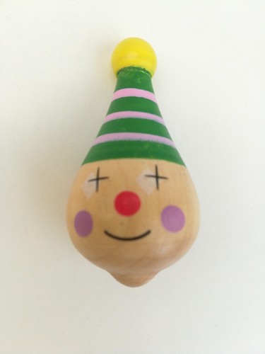 Toupie clown bois massif - toupie, en
