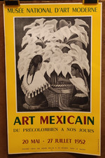 Affiche originale Art Mexicain exposition de 1952 /RS626