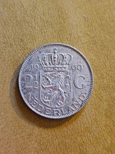 PAYS-BAS 2 1/2 GULDEN 1960 Reine JULIANA - Argent