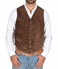 Gilet En Suède Marron Pour