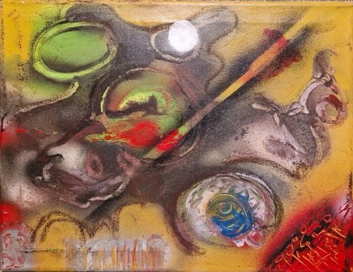 Tableau abstrait outsider art - tableau,