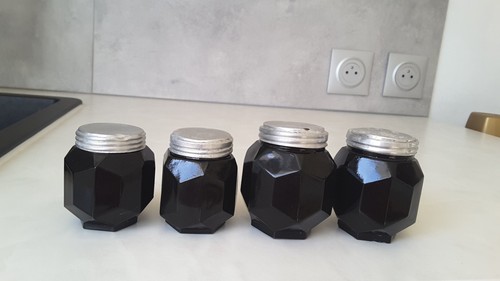 Pots anciens verre noir - 🐺4,