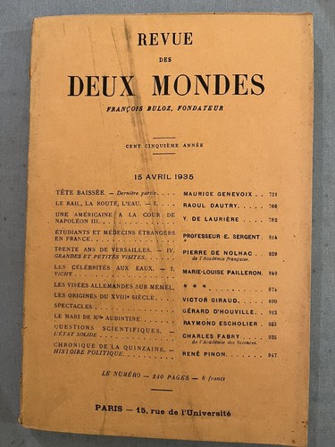 1935 rare revue - revue, des