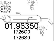 SILENCIEUX ARRIèRE PEUGEOT 306 BREAK 1.9 D,1.6,1.4,1.8,306 1.6 SR,1.4 SL,1.8 ST