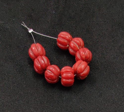 Perles rondelles corail rouge