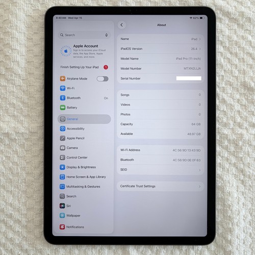 Apple ipad pro 2018 - 11”,
