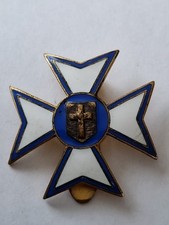 Ancien insigne émaillé de procession croix de Malte croix sacré cœur au centre