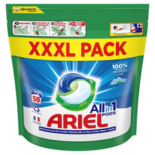 Pack XXL 50 Pods ARIEL " ALPINE " All in 1 Original Lot Capsules Lessive Doses