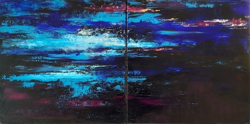 Peinture paysage tableau - peinture,