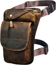 Belle sacoche en cuir, portée a la cuisse, edc, vintage