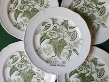 9 Assiettes à Dessert (ou à fromage) Gien - Liseron des Haies - espriantik31