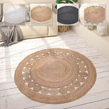 Tapis Rond Salon Jute Motif