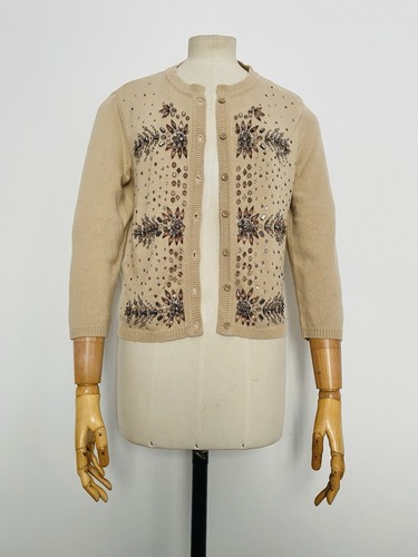 Gilet beige strass paillettes - gilet,