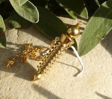 °* PENDULE  ISIS ANKH 9 PLATEAUX  LAITON MASSIF DORE  TEMOIN    RADIESTHESIE