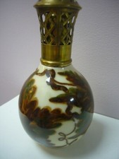 ANTIQUE LAMPE BERGER  PARIS MADE IN FRANCE LIMOGES THARAUD "TO VINE LEAVES" 1948