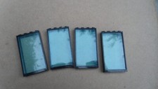 LEGO  4x Fenêtres 1 x 4 x 6 vitre bleu  Réf 60596 + 57895  Set 7743 7739