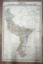 LUXEMBOURG ALSACE LORRAINE RAILWAYS 1897 DIETRICH REIMER LARGE WALL MAP