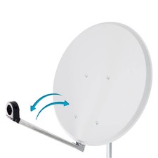 HDSAT Parabole satellite Acier Blanche 65cm Click-Clack PREMONTEE support Pliabl