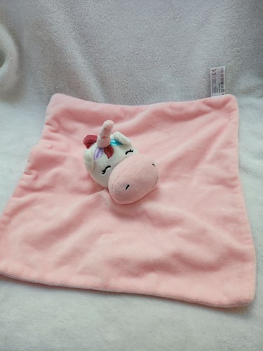 Doudou plat carré licorne