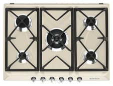 Smeg Sr975Pgh Cuisinière À Gaz 5 Brûleurs 70Cm Ligne Design Victoria Crème