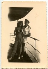 Homme femme marin bateau câblier Alsace - 3 photos anciennes an. 1950