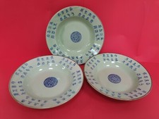 3 assiettes celadon