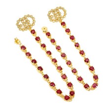 925 Argent Sterling Boucles Rond Rubis 3.5mm Simulé Zircone Précieuse Bijoux