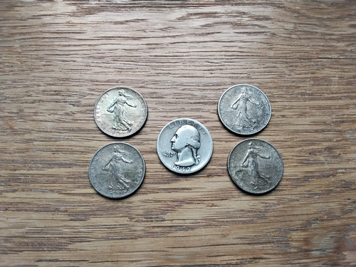 Lot pièces franc semeuse - 5,