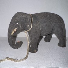 ELEPHANT FLOQUE DEVINEAU CRECHE SANTON ANCIEN 6,5 CM HAUTEUR