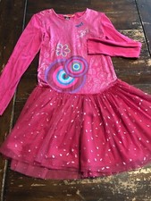 Girls Desigual Pink Sparkle Dress 4 OR 9/10 OR 13/14