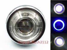 Phare avant chromé bleu pour