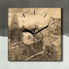 Horloge décorative sur toile 30x30 Peinture Forêt Arbres Henri Rousseau