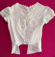 Ancien caraco chemisier de petite fille fil de coton brodé    réf V123