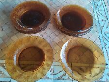 Service de table, 11 Assiettes Creuses et Plates  ,Verre  Ambré  Vintage Ancien
