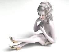 ANCIEN Bibelot Porcelaine Femme Courtisane poupée articulée ANTIQUE Naked Lady