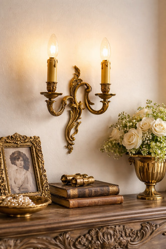 Applique murale double bronze - applique,