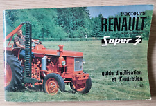 notice d'entretien CONCESSIONNAIRE N.E 952 RENAULT TRACTEUR SUPER 3