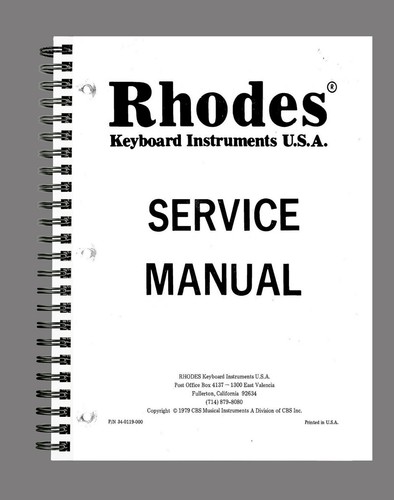 Fender rhodes piano - rhodes, service