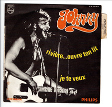 Johnny HALLYDAY    Rivière ouvre ton lit      languette  7' 45 tours SP
