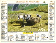 Almanach du Facteur 1998. Fenaison traditionnelle et Fenaison en Montagne.