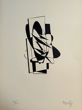 Silvano Bozzolini et Poème de Jean Arp Gravure originale signée 1949