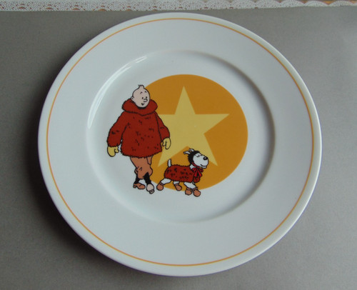 Tintin assiette porcelaine - tintin,