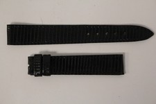 Bracelet montre Universal Genève lézard noir 16 mm vintage (66541)