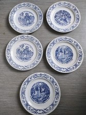 Anciennes 5 assiettes porcelaine les 3 Mousquetaires pub Yoplait vintage années