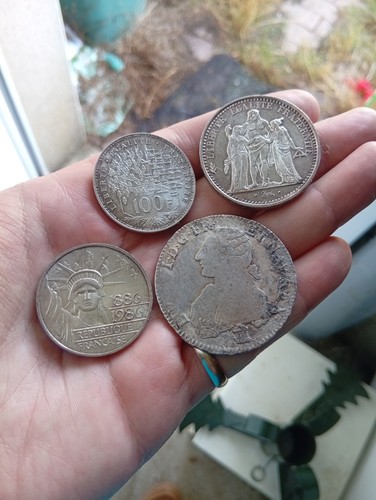 Lot pièces françaises - , argent