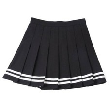 Expédié de Paris - Jupe Marin Marine Noir Plissée Écolière Japonaise Uniforme  