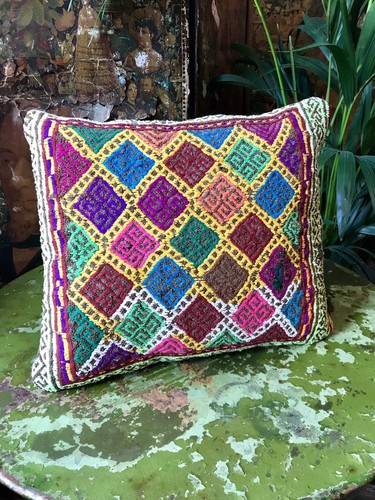 Vintage kilim covered feather - kilim,