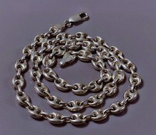 SUPERBE  COLLIER ARGENT MAILLE GRAIN DE CAFÉ COLLIER ARGENT MASSIF CAFE