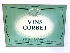Ancienne Plaque en tôle Publicitaire Vin Corbet doublr face