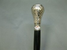 Canne De Marche En Bois Avec Poignée En Laiton Vintage Antique Nouveau Cadeau